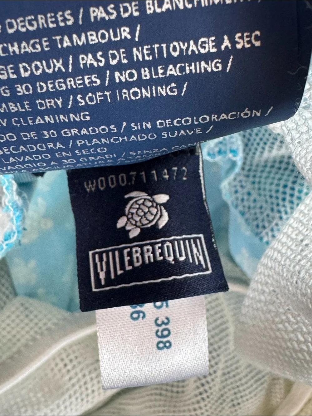 Vilebrequin Mini Turtles Moorea Swim Trunks Shorts Blue Hawaii Men's Size Large